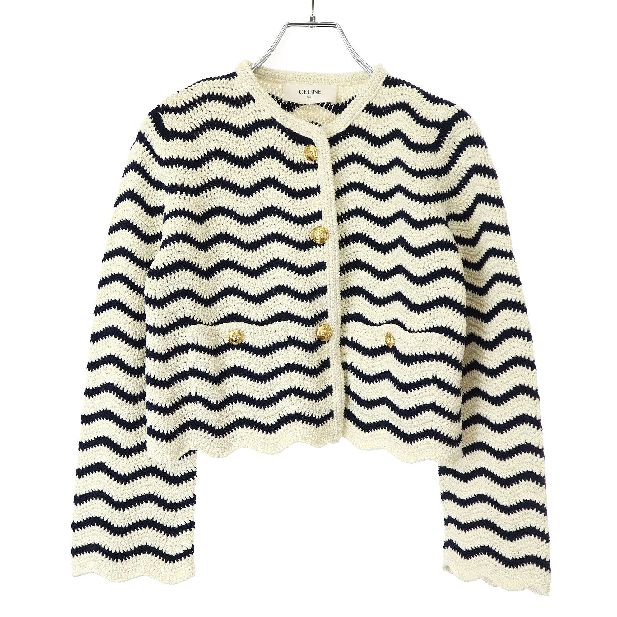 セリーヌ カーディガンジャケット クロシェコットン&ミニスカート  