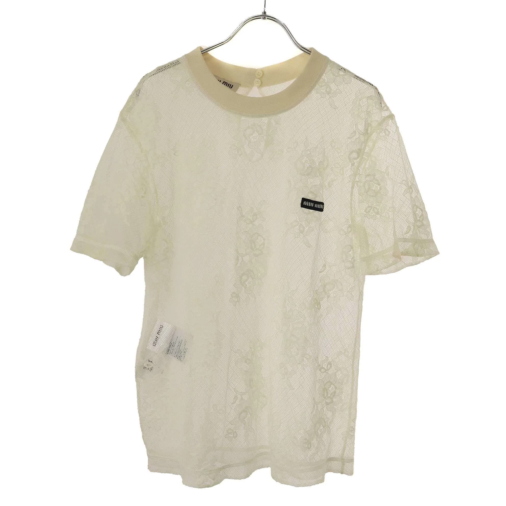 miu miu ミュウミュウ フラワーレースデザインTシャツ