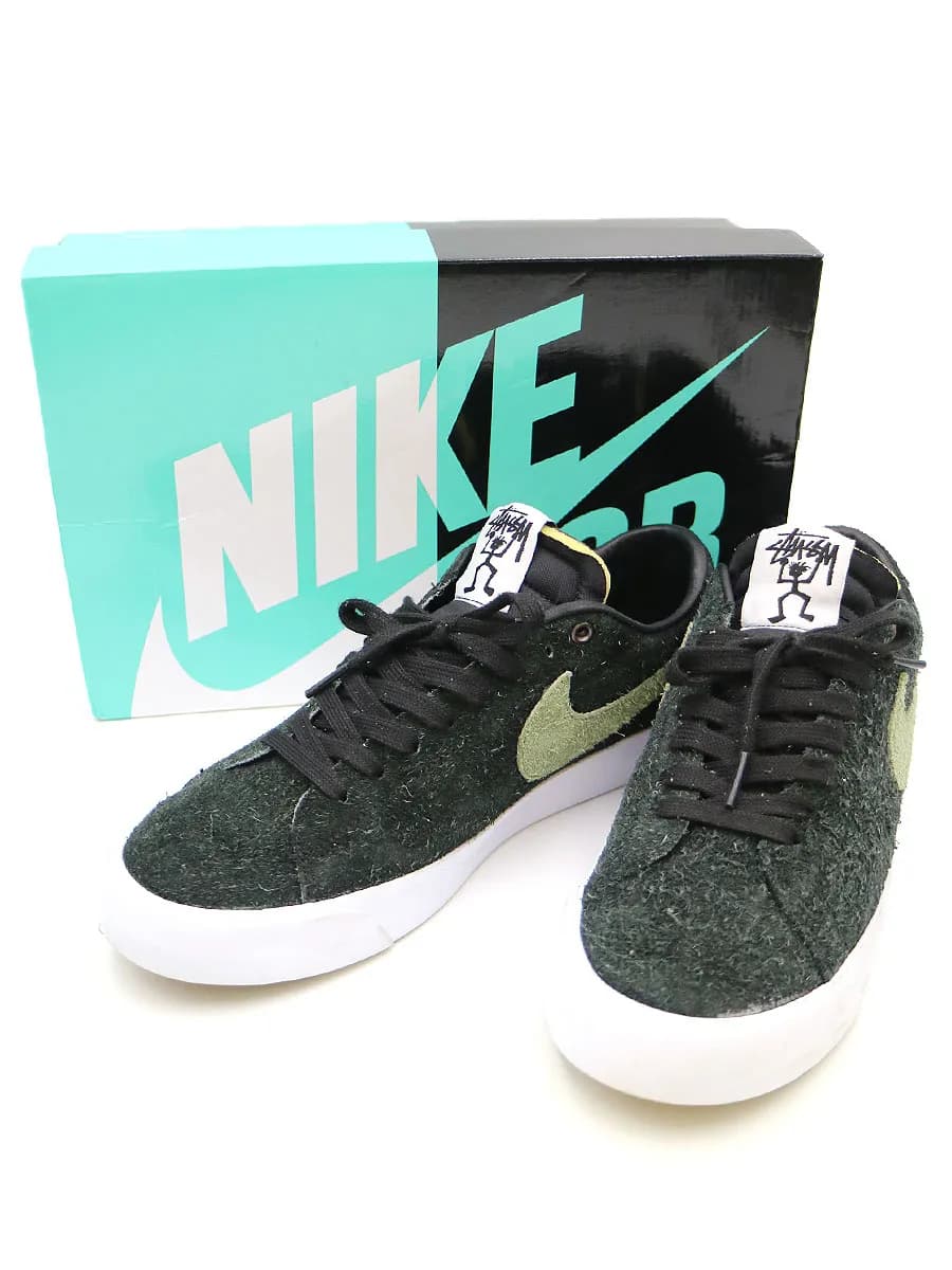 NIKE ナイキスケートボード×ステューシー ZOOM BLAZER LOW QS BQ6449-001 スニーカー