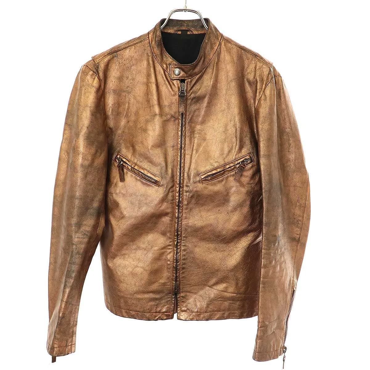 HELMUT LANG ヘルムート ラング 2004AW メタリックコーティングバッファローレザージャケット