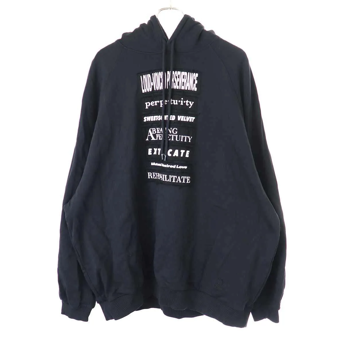 RAF SIMONS ラフシモンズ × フレッドペリー スローガンパッチスウェットプルオーバーパーカー