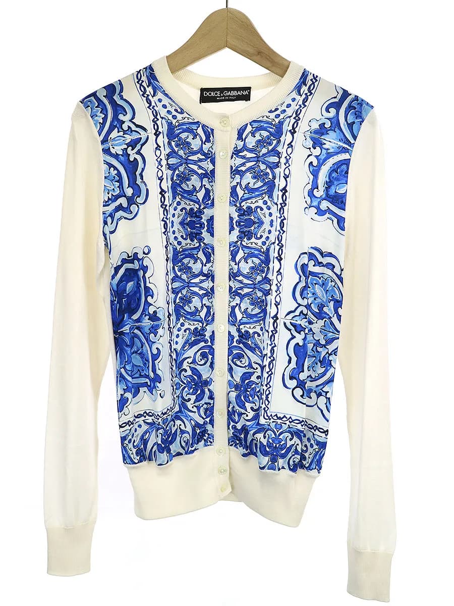 DOLCE&GABBANA ドルチェ&ガッバーナ 15AW フロントマヨルカシルクニットカーディガン