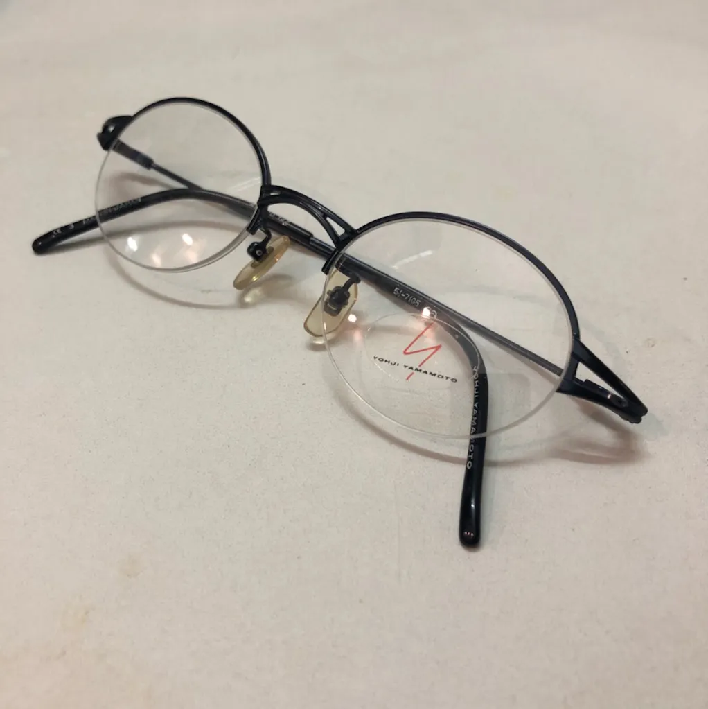 Yohji Yamamoto Yohji Yamamoto オーバルフレームハーフリムアイウェア