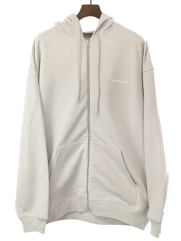 BALENCIAGA バレンシアガ 21AW バックロゴプリントジップアップパーカー