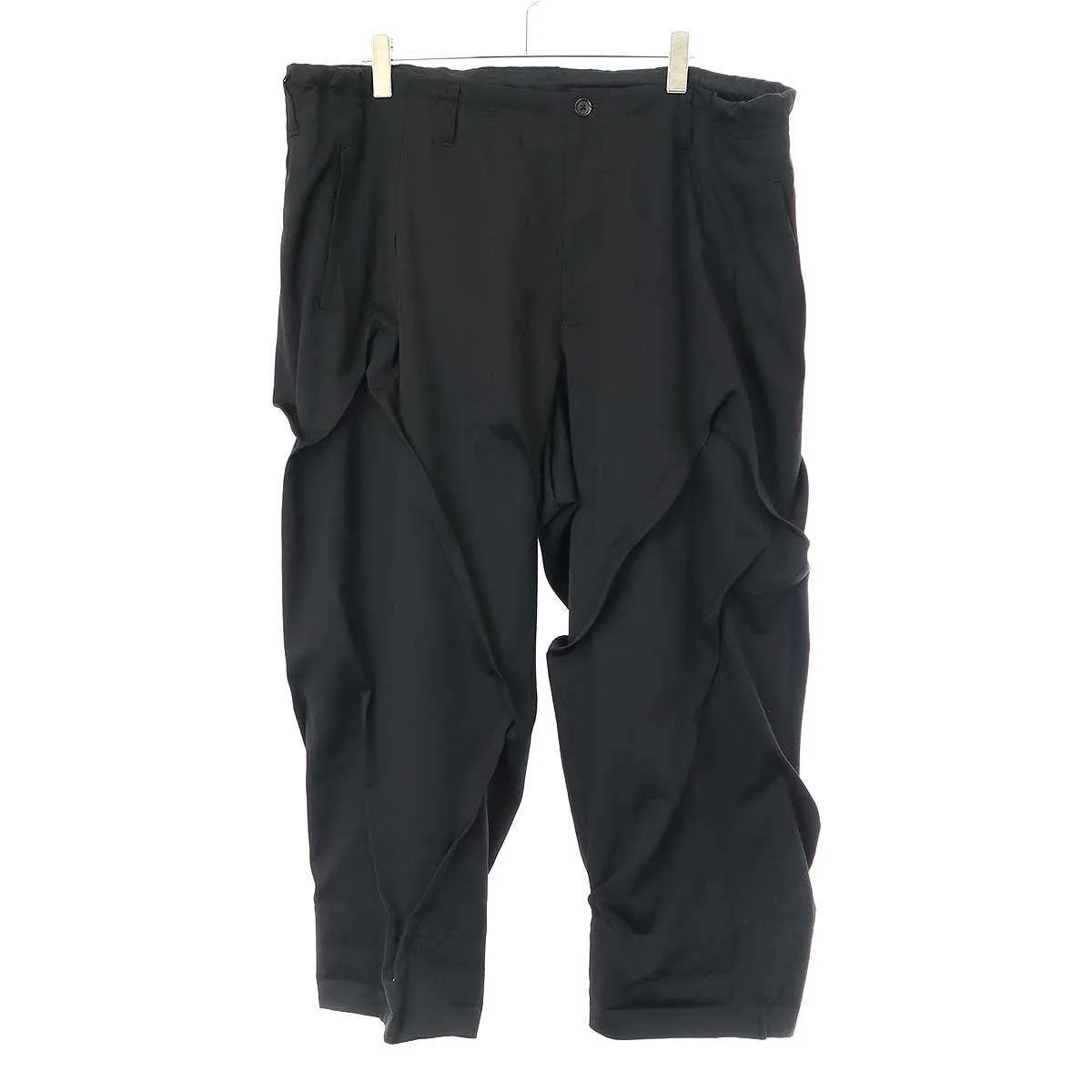 Yohji Yamamoto ヨウジヤマモト プールオム 23SS ウールギャバジンランダムタックパンツ