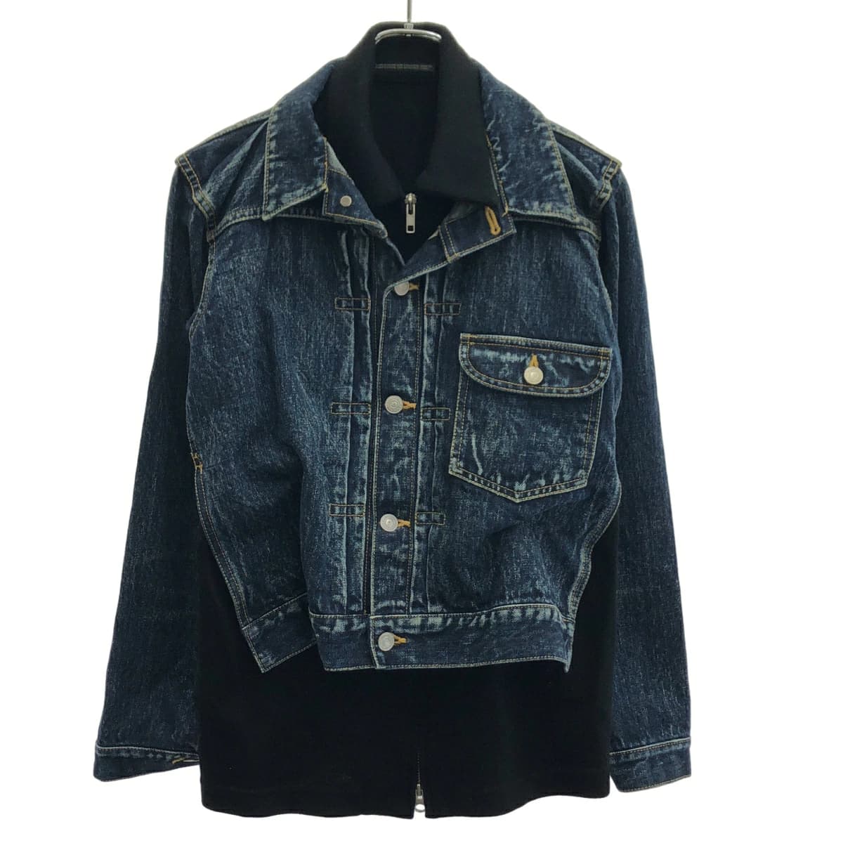 Yohji Yamamoto ヨウジヤマモト 2002AW ニットレイヤードデニムジャケット