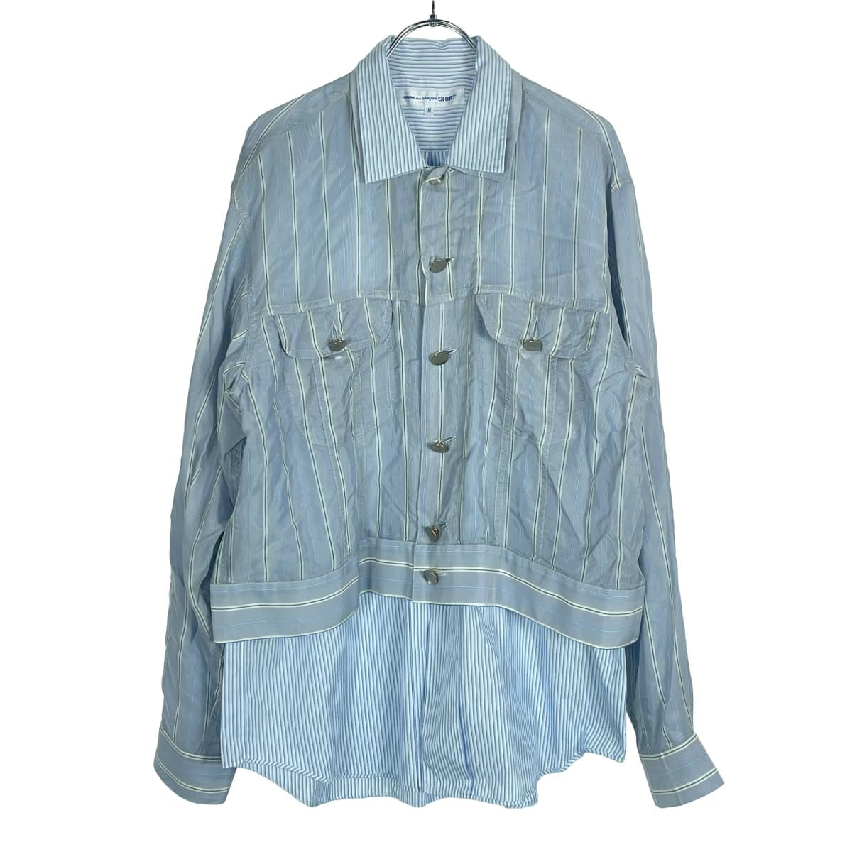 COMME des GARCONS コムデギャルソンシャツ キュプラストライプレイヤードブルゾン S08029