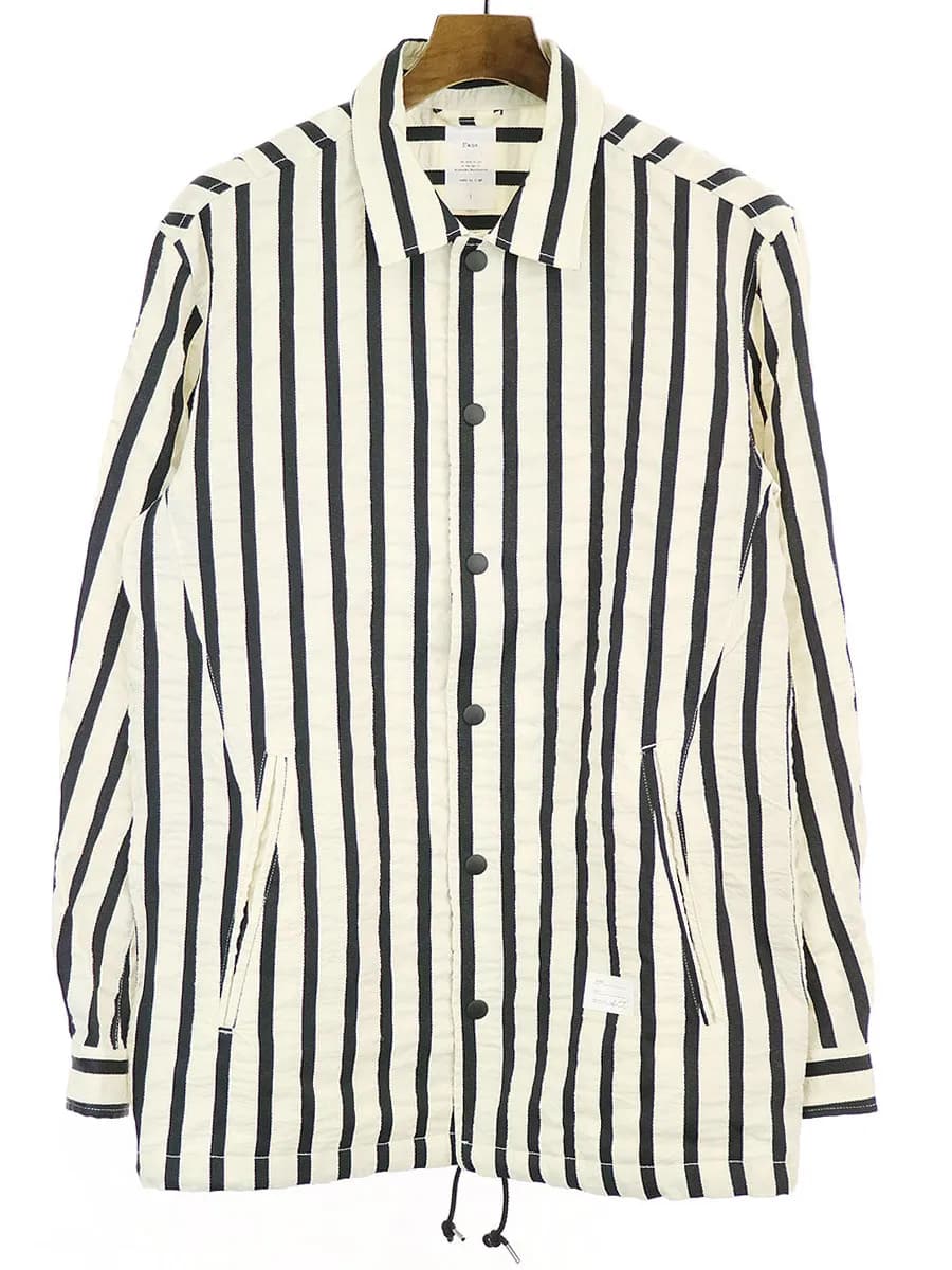 Name. ネーム 15SS オリジナルシアサッカーストライプコーチジャケット
