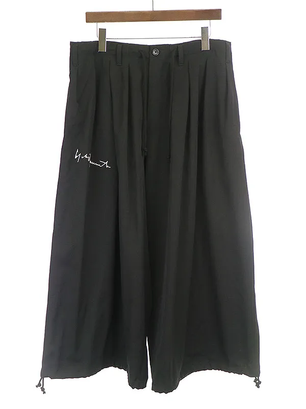 Yohji Yamamoto ヨウジヤマモト プール オム 18AW 1990SS REPLICA シグネチャーロゴ刺繍ウールギャバジンバルーンパンツ