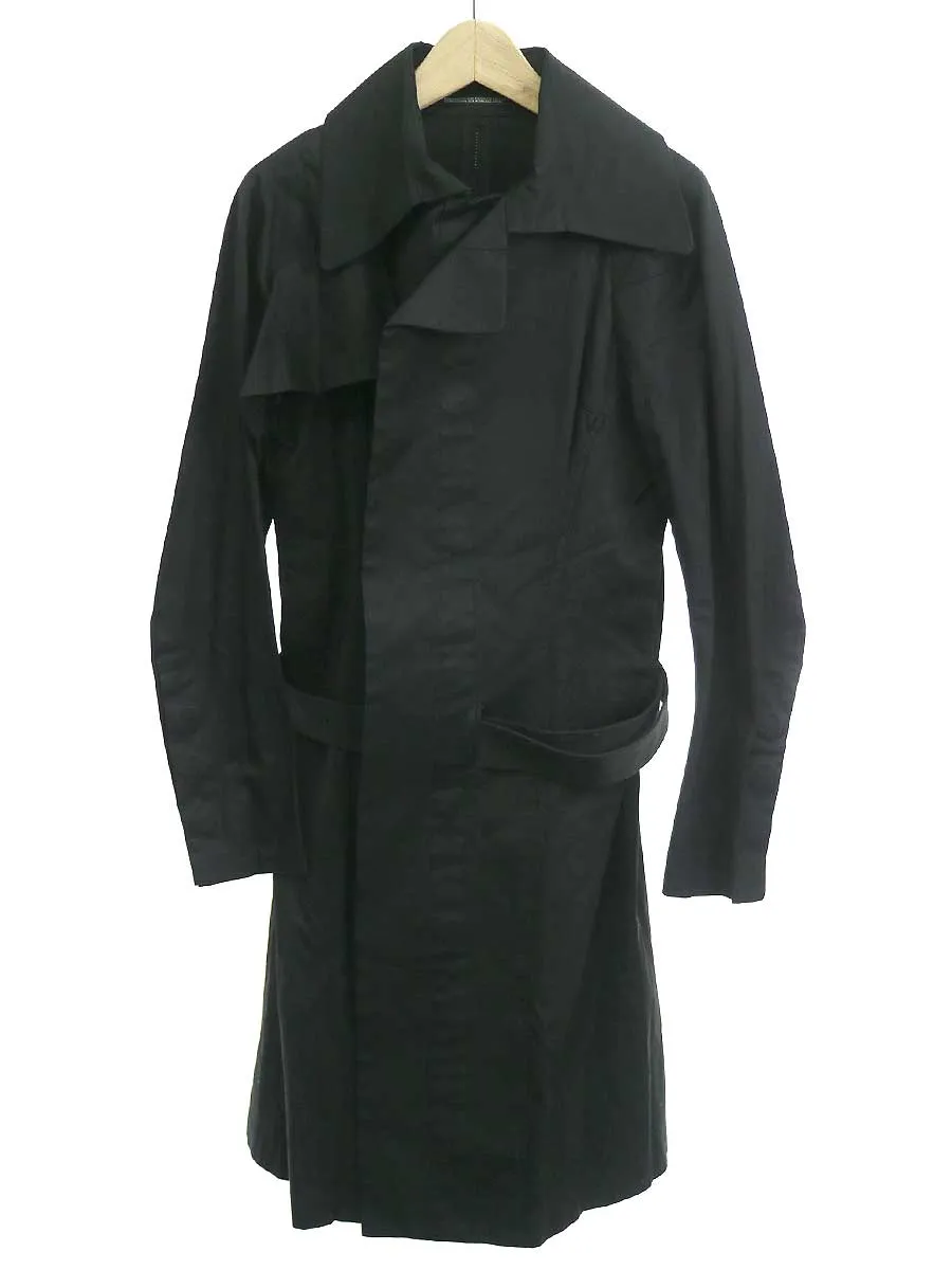 Yohji Yamamoto ヨウジヤマモト ファム 04AW アームボタンコットン比翼トレンチコート