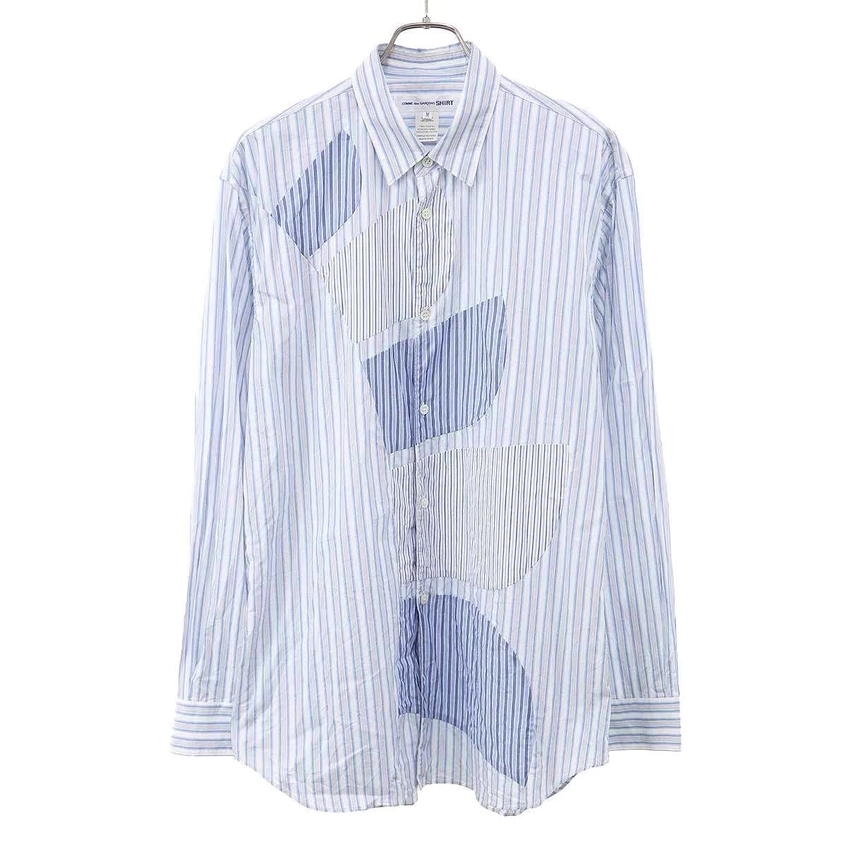 COMME des GARCONS コムデギャルソンシャツ パッチワークデザイン ストライプシャツ