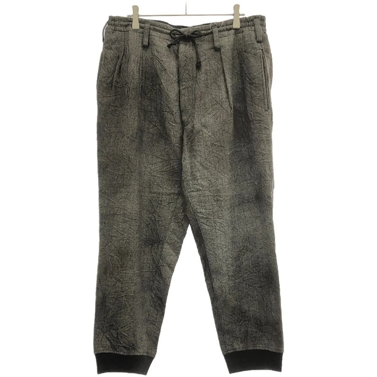 Yohji Yamamoto ヨウジヤマモト プールオム 17AW グレンチェックウールトラウザーズパンツ