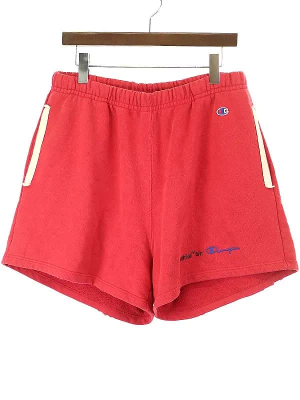 OFF-WHITE オフホワイト×チャンピオン ダメージ加工スウェットショートパンツ