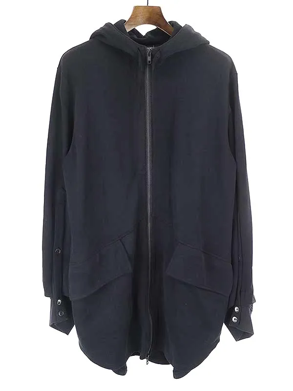 ANN DEMEULEMEESTER アンドゥムルメステール 18AW HOODIE GRIMM BLACK ロングスウェットパーカー