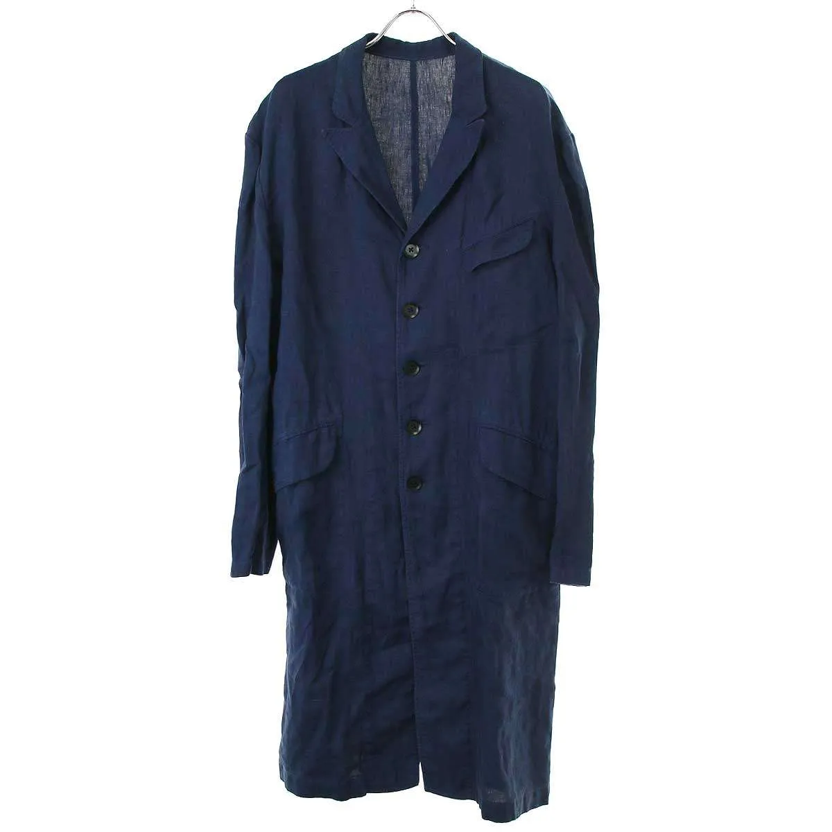 Yohji Yamamoto ヨウジヤマモト プールオム 15SS 製品染めリネンロングジャケット