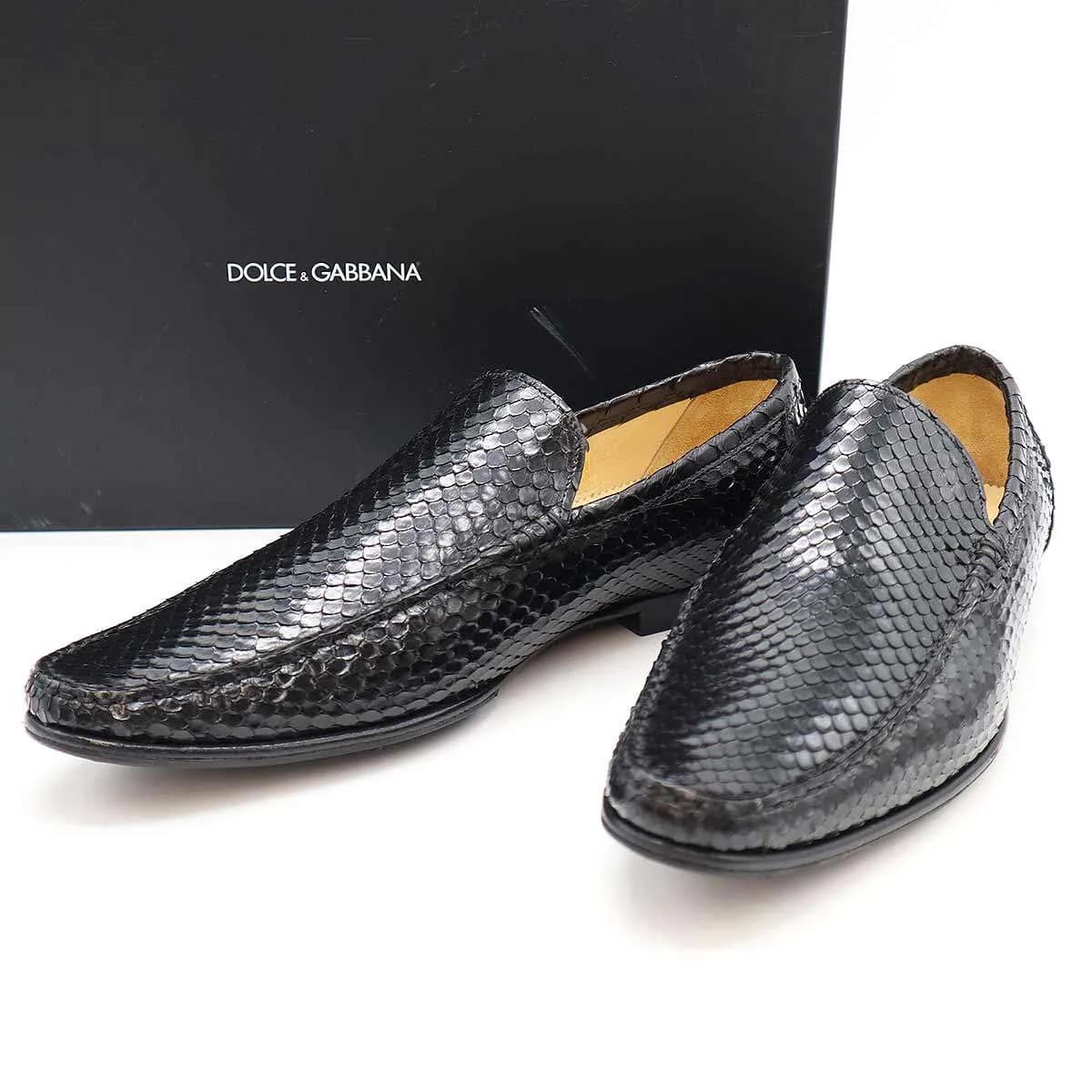 DOLCE&GABBANA ドルチェ&ガッバーナ パイソンレザースリッポンシューズ 8265 2754