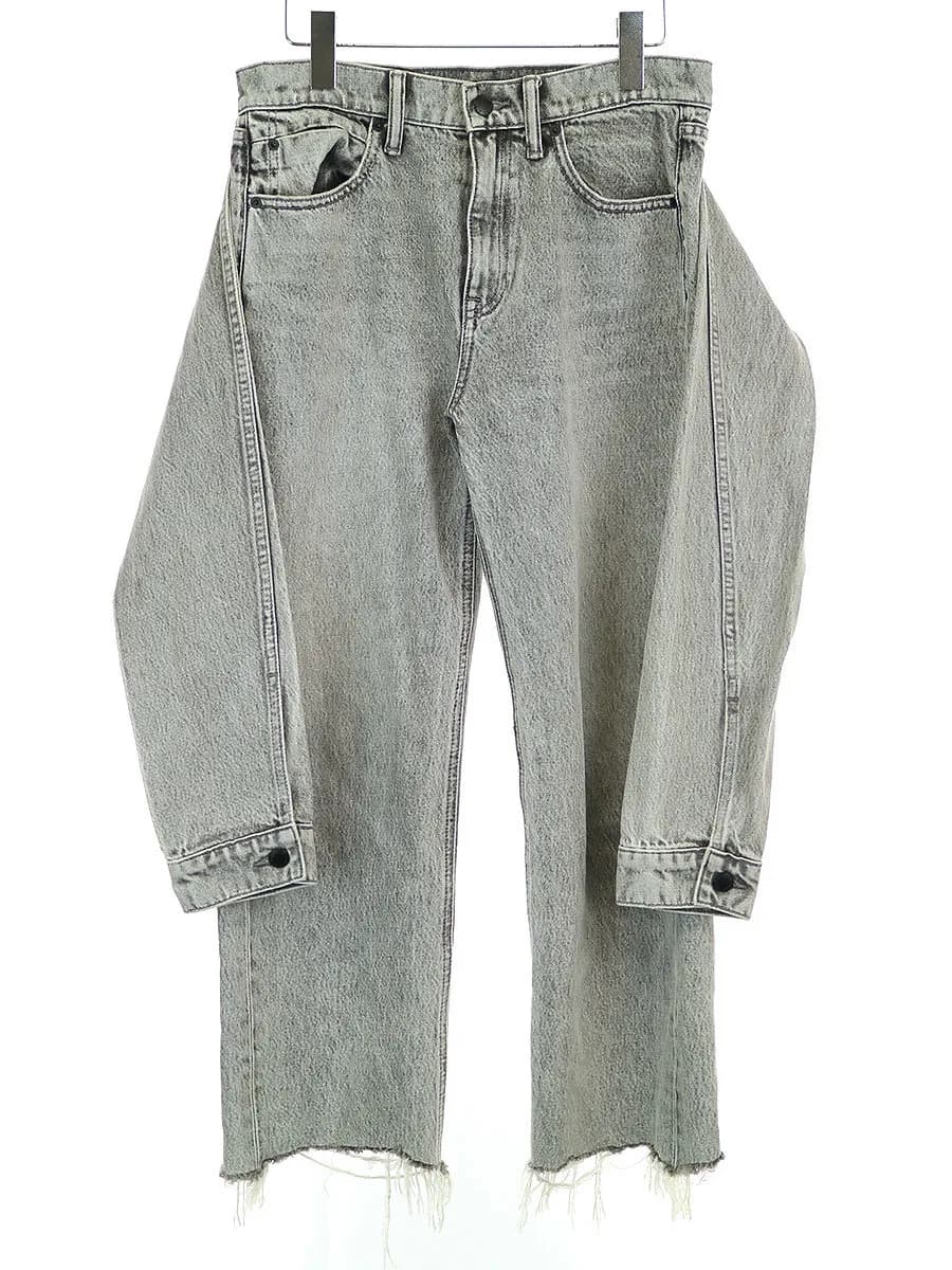 ALEXANDER WANG ティー バイ アレキサンダーワン Stack Tie-Front Wide-Leg Cropped Jeans デニムパンツ