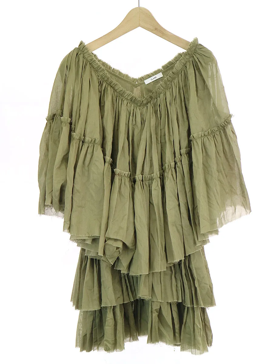 CLANE クラネ 19SS VOLUME FRILL TOPS ギャザーフリルボリュームブラウス