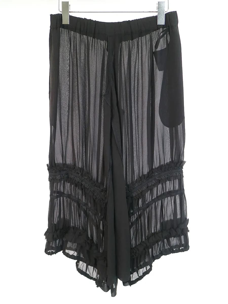 COMME des GARCONS コムデギャルソンコムデギャルソン 製品染めフリル装飾シルクギャザースカート