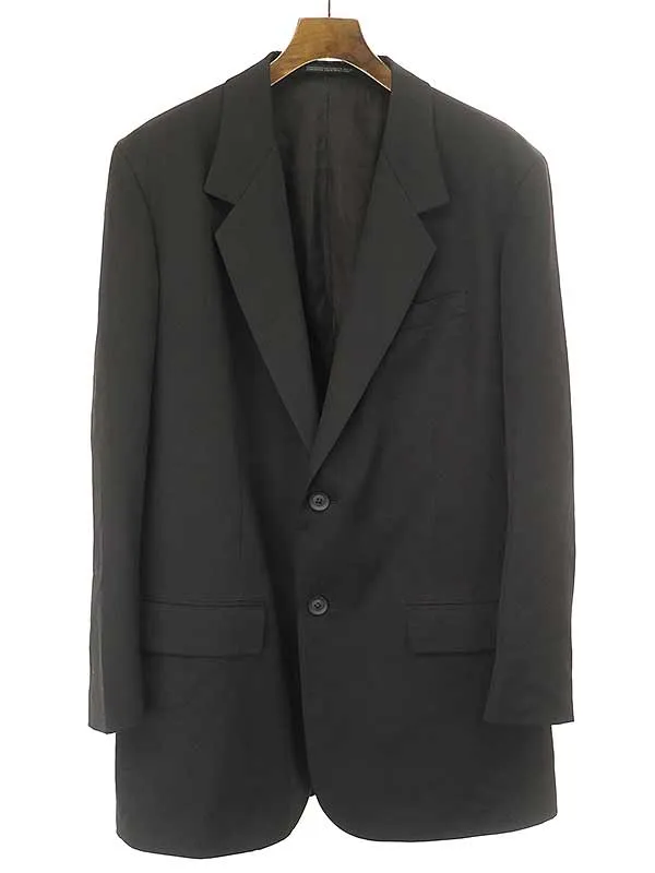 Yohji Yamamoto ヨウジヤマモト プールオム 21AW (G)左裾ファスナー付ウールギャバジンジャケット