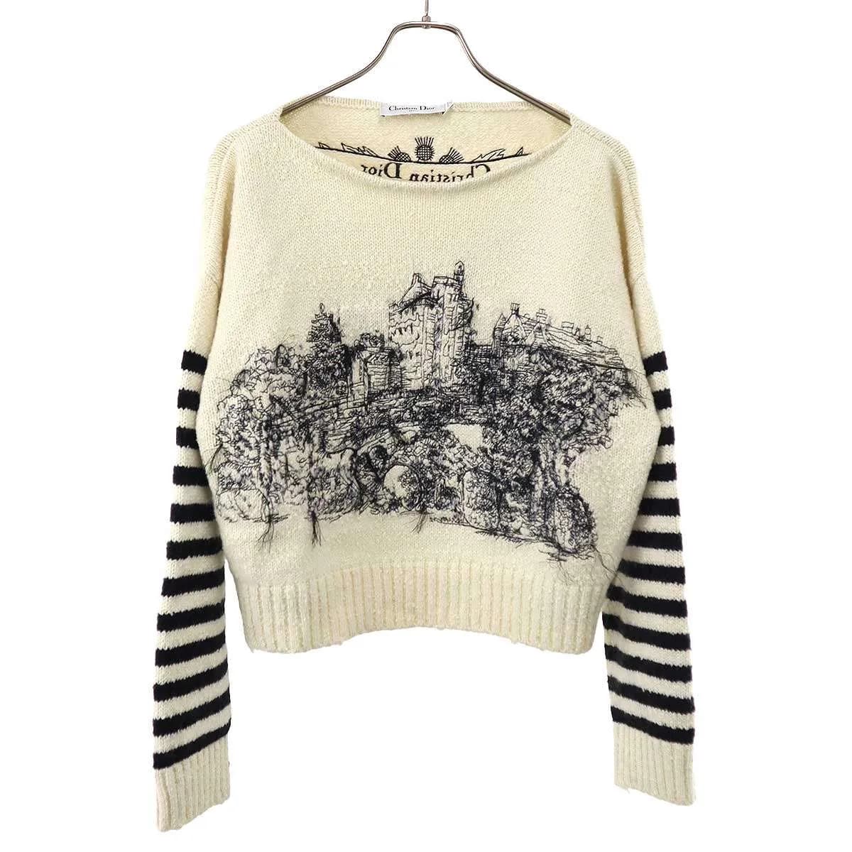 Christian Dior クリスチャンディオール トワル ドゥ ジュイ スコットランド ブレンドニットセーター 514S48A3024