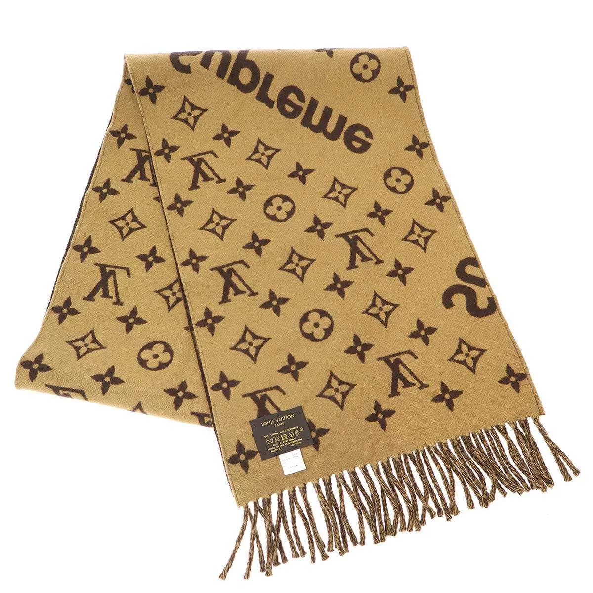 LOUIS VUITTON ルイヴィトン シュプリーム 17AW カシミヤウール モノグラムマフラー MP1891