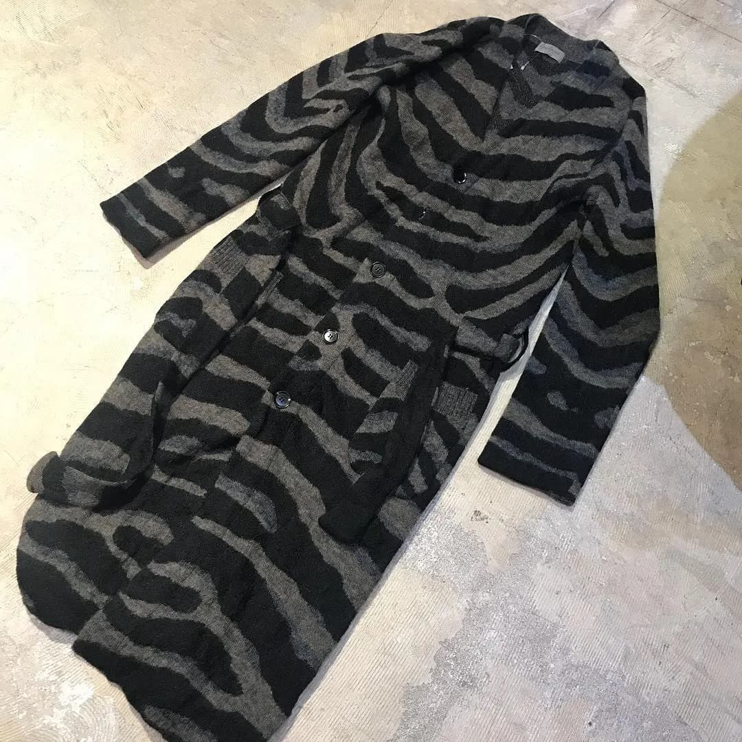 Yohji Yamamoto Yohji Yamamoto POUR HOMME 13AW LOOK20 ゼブラ柄ニットガウンコート