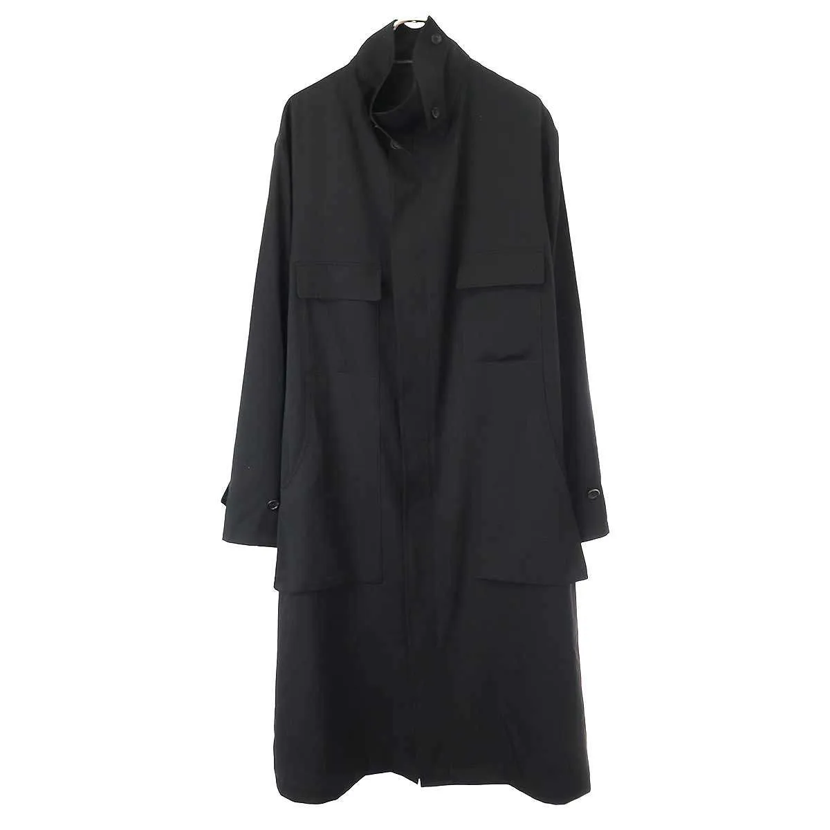 Yohji Yamamoto ヨウジヤマモト プールオム 22AW W/GABARDINE FRONT OPEN FASTENER COAT ウールギャバジンフロントジップロングコート