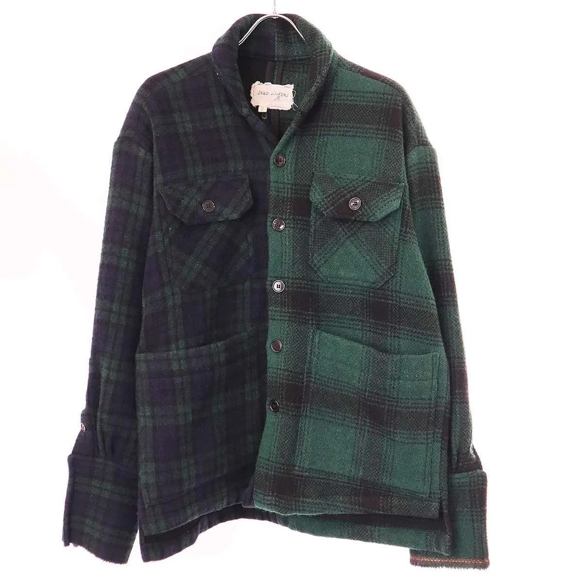 Greg Lauren グレッグ ローレン HUNTER SHAWL COLLAR BOXY GREEN PLAID ショールカラーチェック柄ハンティングジャケット