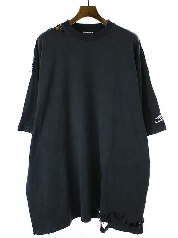 BALENCIAGA バレンシアガ 22SS OVERSIZED REPAIRED T-SHIRT オーバーサイズデストロイリペアTシャツ
