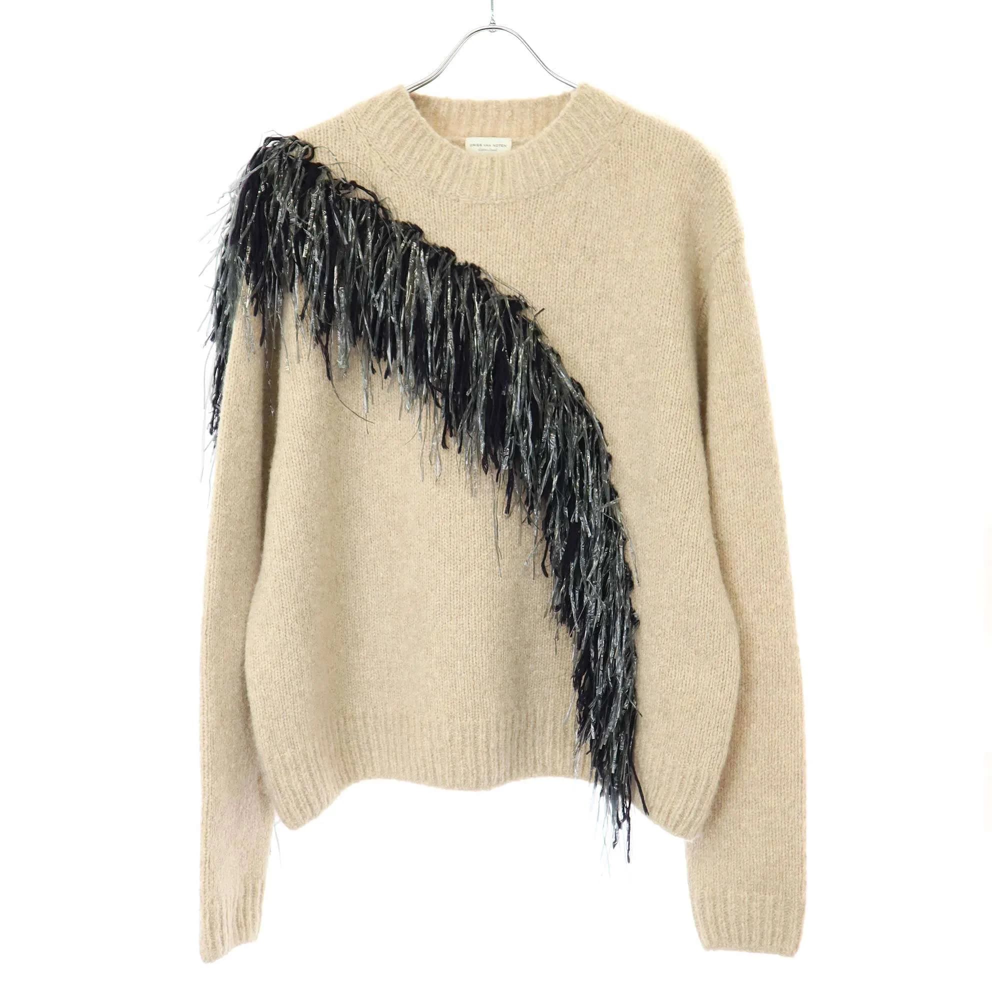 DRIES VAN NOTEN ドリスヴァンノッテン 18AW カシミヤ混メリノウールフリンジニットセーター