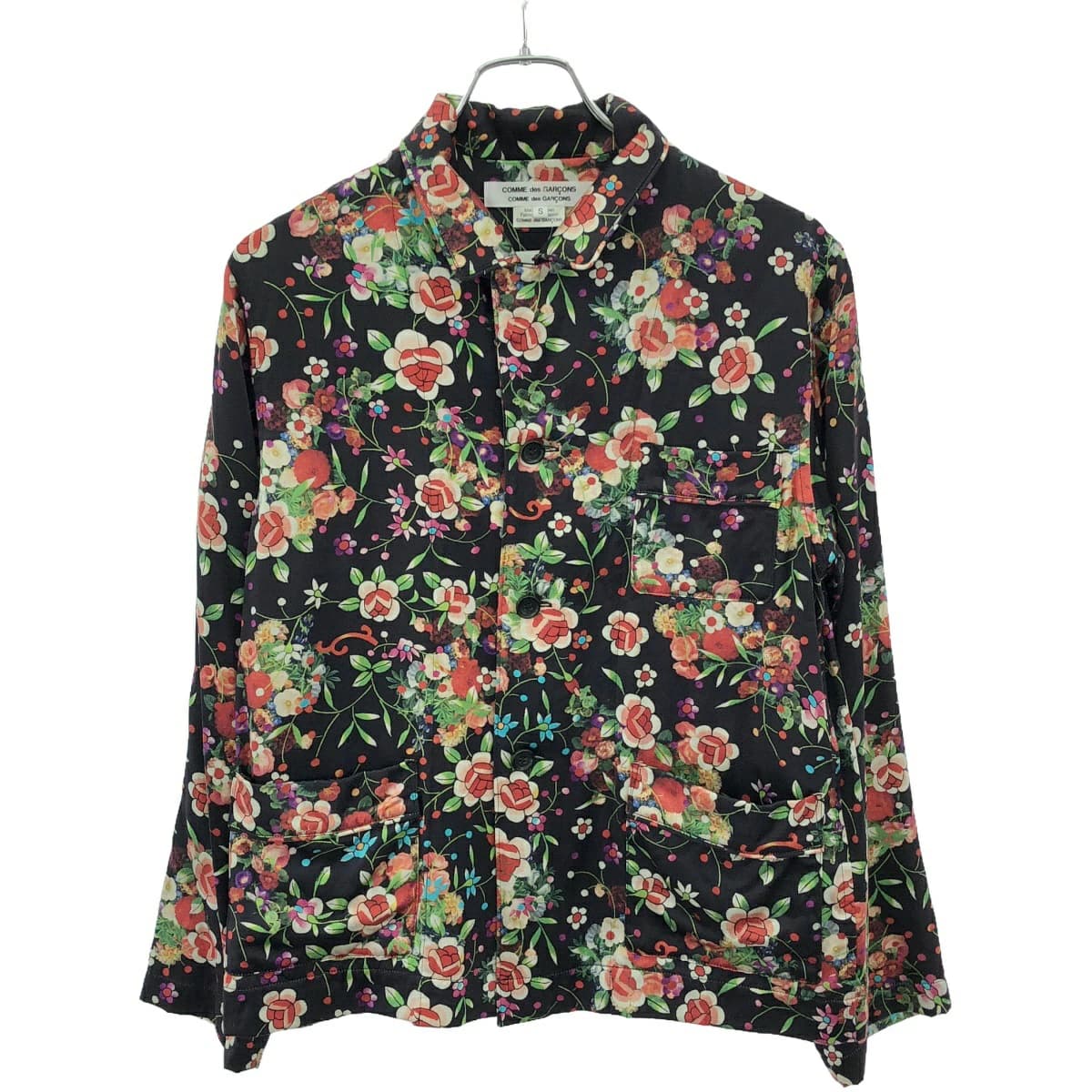 COMME des GARCONS コムデギャルソンコムデギャルソン 21SS フローラルプリントシルクシャツジャケット RG-B001