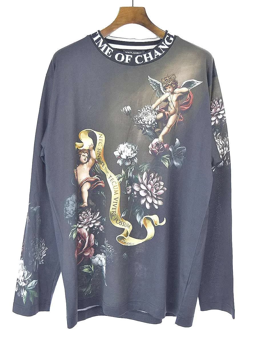 DOLCE&GABBANA ドルチェ&ガッバーナ 18AW エンジェルフラワープリントロングスリーブTシャツ