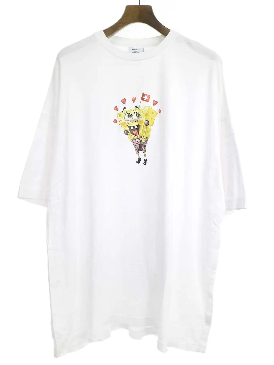 VETEMENTS ヴェトモン スポンジボブプリントオーバーサイズTシャツ
