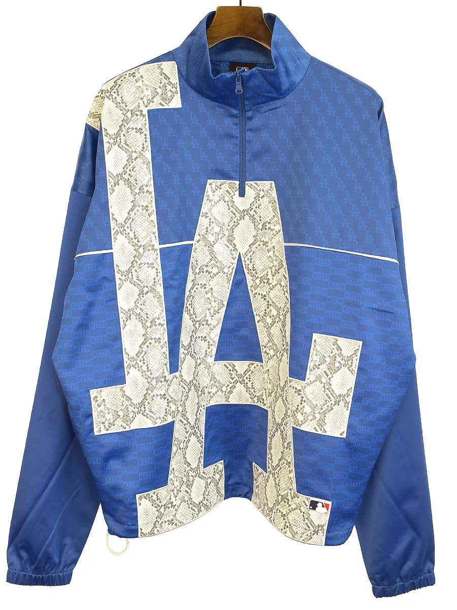 KITH キスニューヨークシティ × MLB 20AW Dodgers Quarter Zip ナイロンプルオーバージャケット