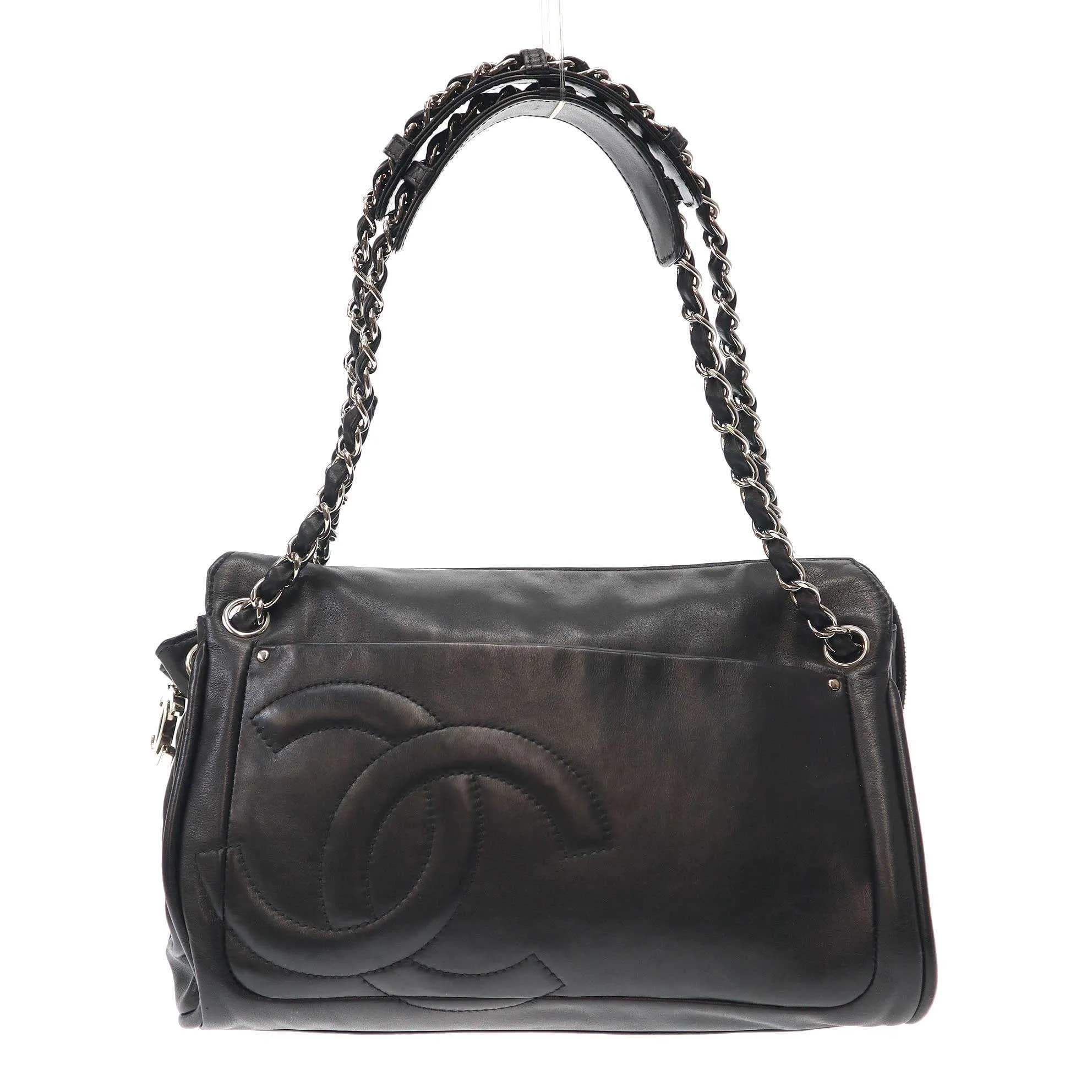 CHANEL シャネル 2007 Coco Charm Shoulder Bag ココチャームラムスキンショルダーバッグ ブラック - 【中古】 IT5TTEKNEJ52