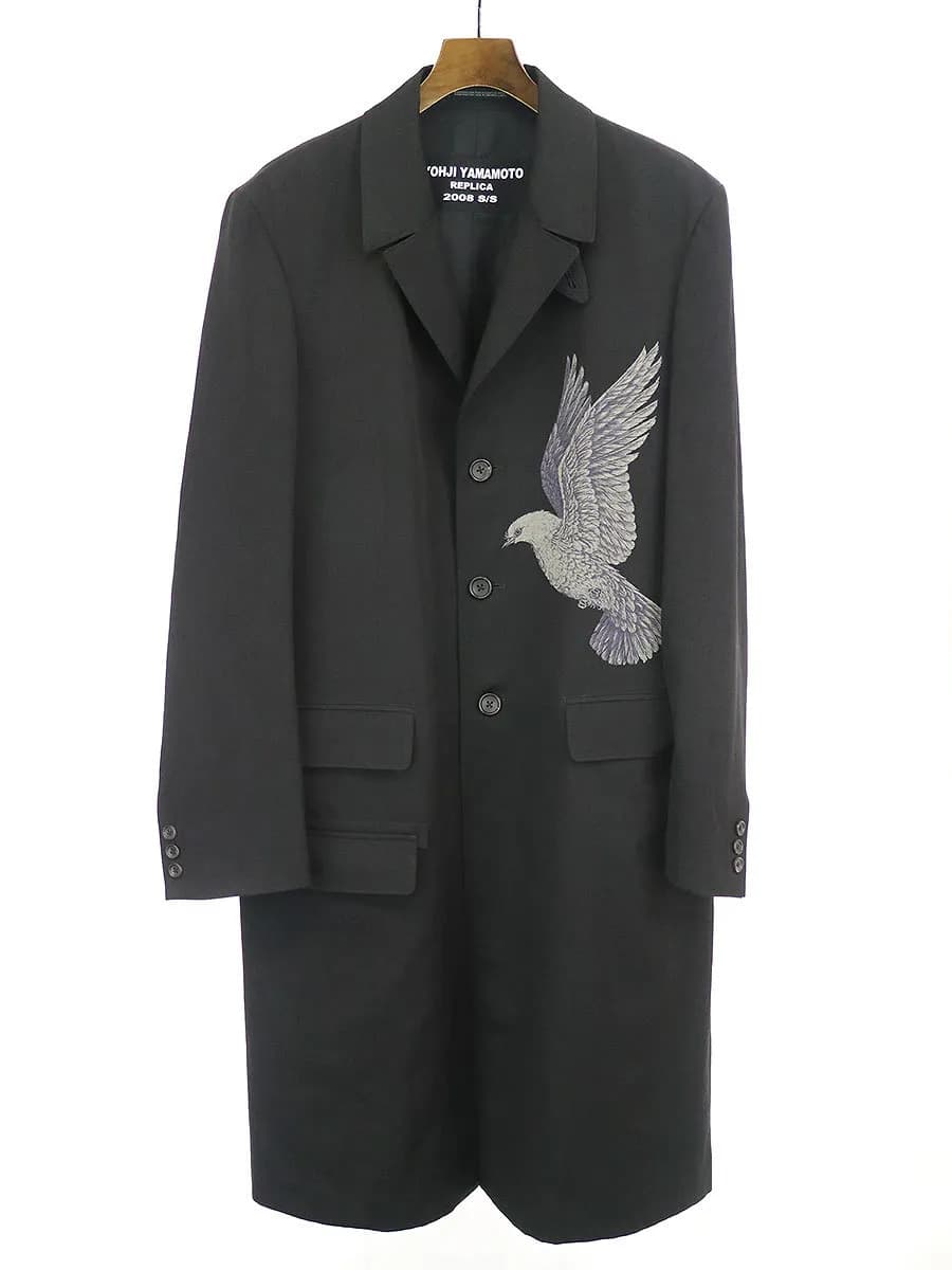 Yohji Yamamoto ヨウジヤマモト プール オム 19SS REPLICA 鳩抜染ウールギャバジンドクタージャケット