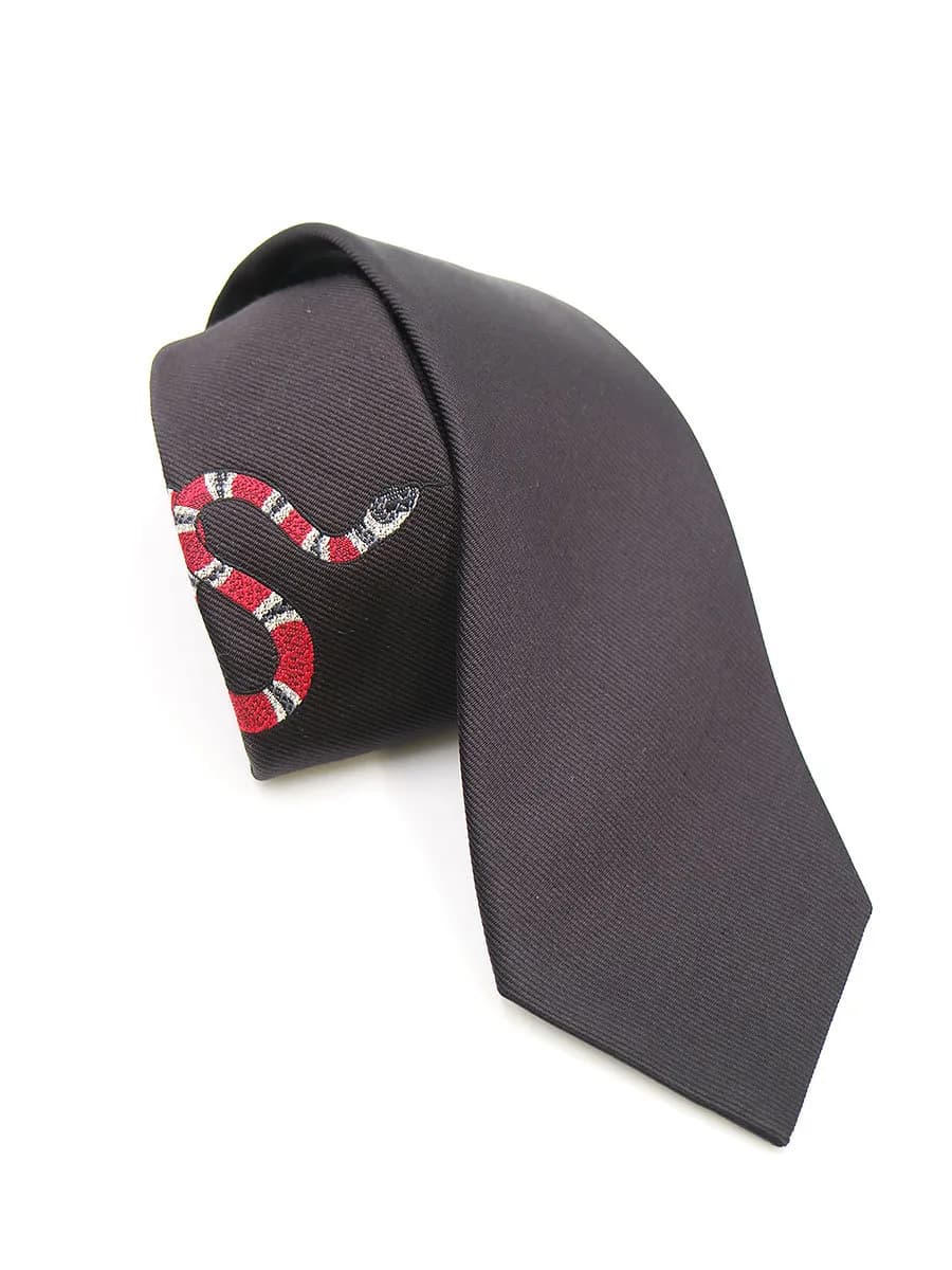 GUCCI GUCCI キングスネークアンダーノットシルクネクタイ