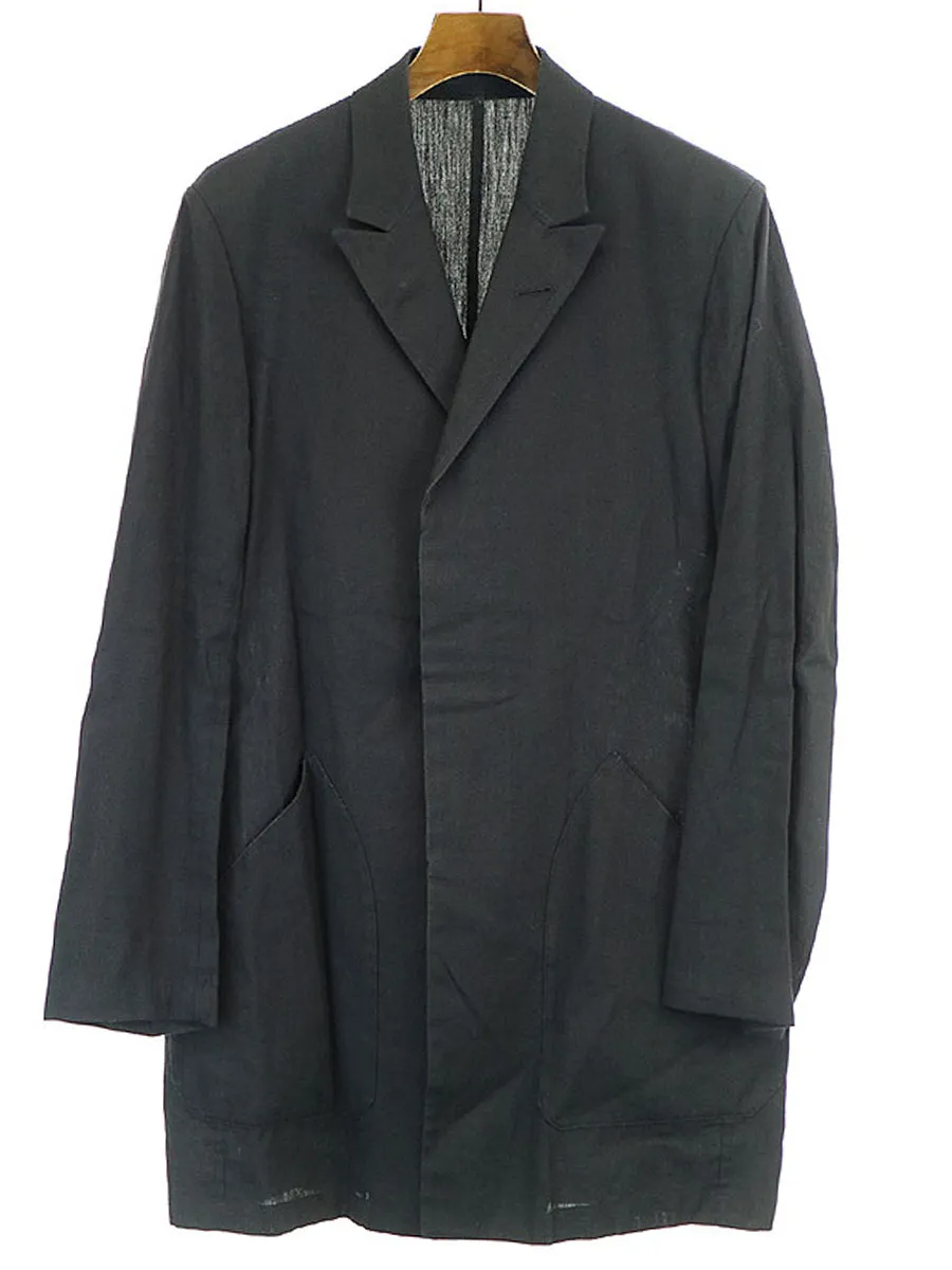 LAD MUSICIAN ラッドミュージシャン SAMPLE 13AW リネン比翼ショップコート
