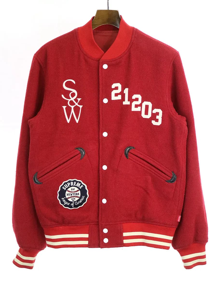 Supreme シュプリーム × ダブルタップス 09AW AWARD JK ワッペンデザインリバーシブルスタジャン ブルゾン