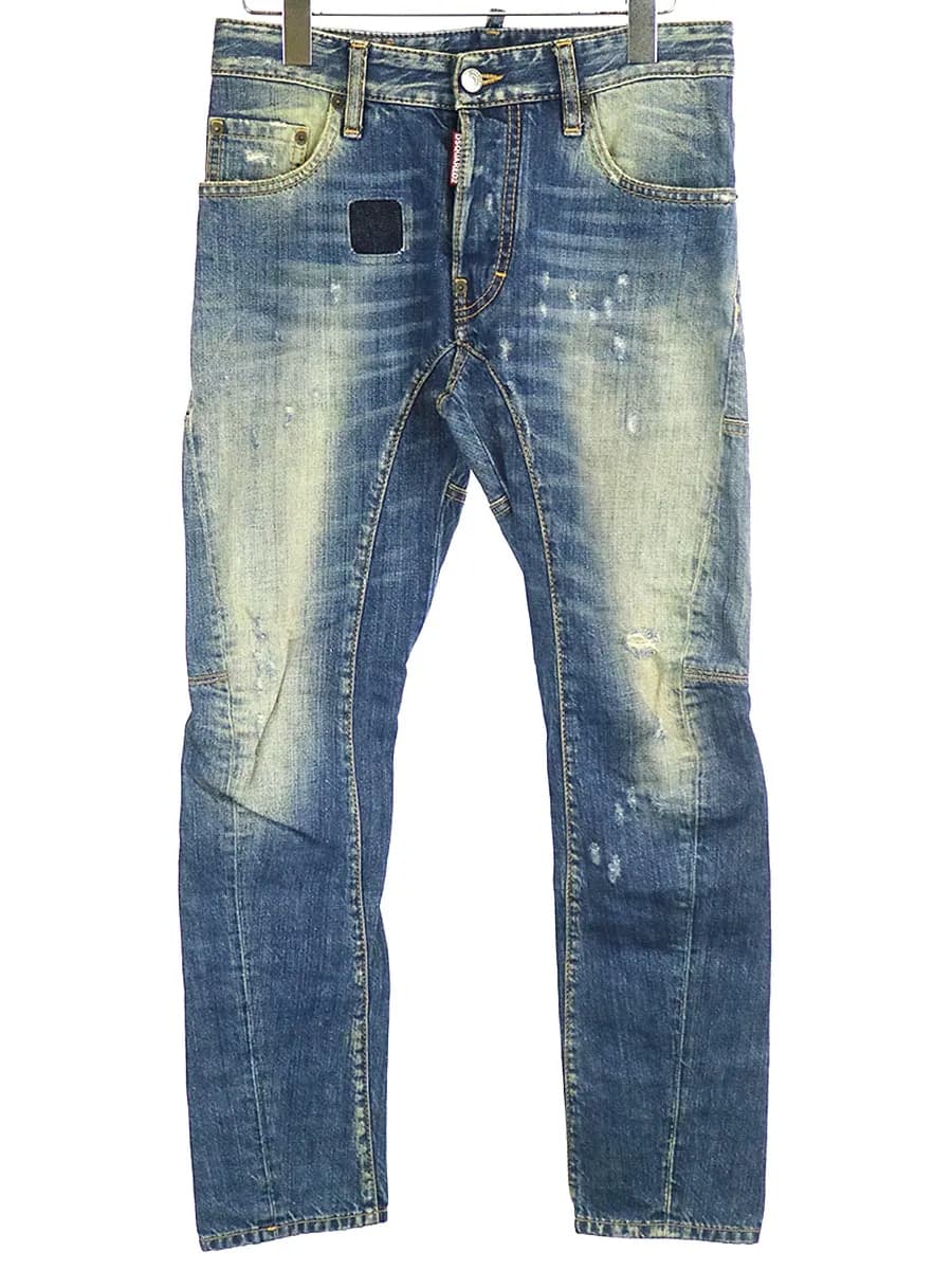 DSQUARED2 ディースクエアード 15SS TIDY BIKER クラッシュリペア加工バイカーデニムパンツ