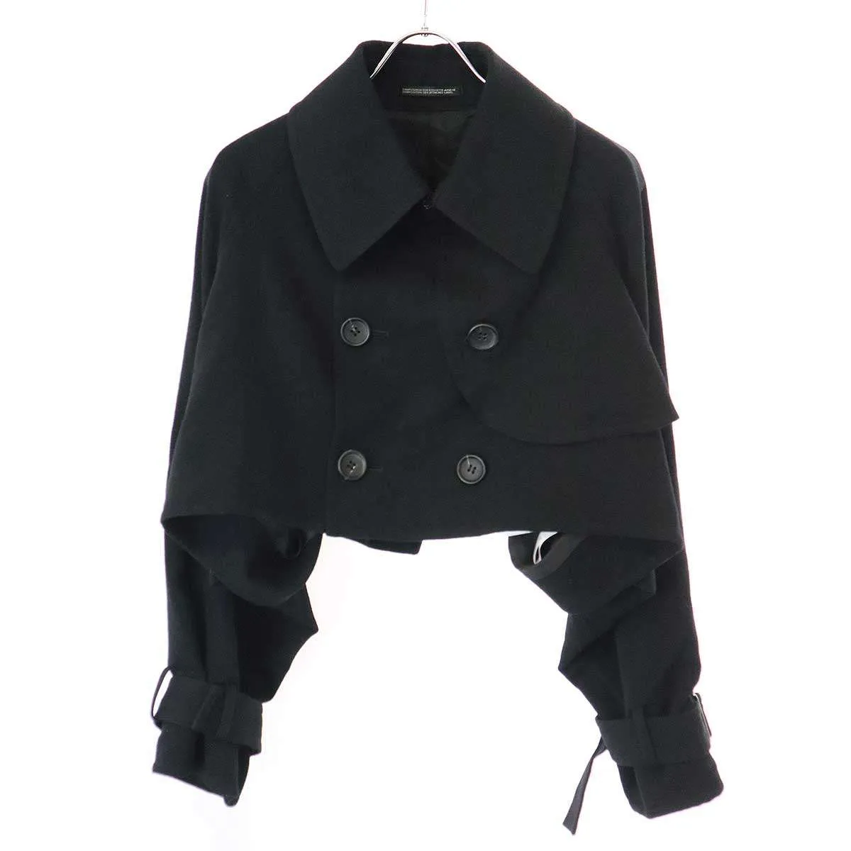 Yohji Yamamoto ヨウジヤマモト ファム 21AW クロップドショートウールトレンチジャケット FX-J16-110