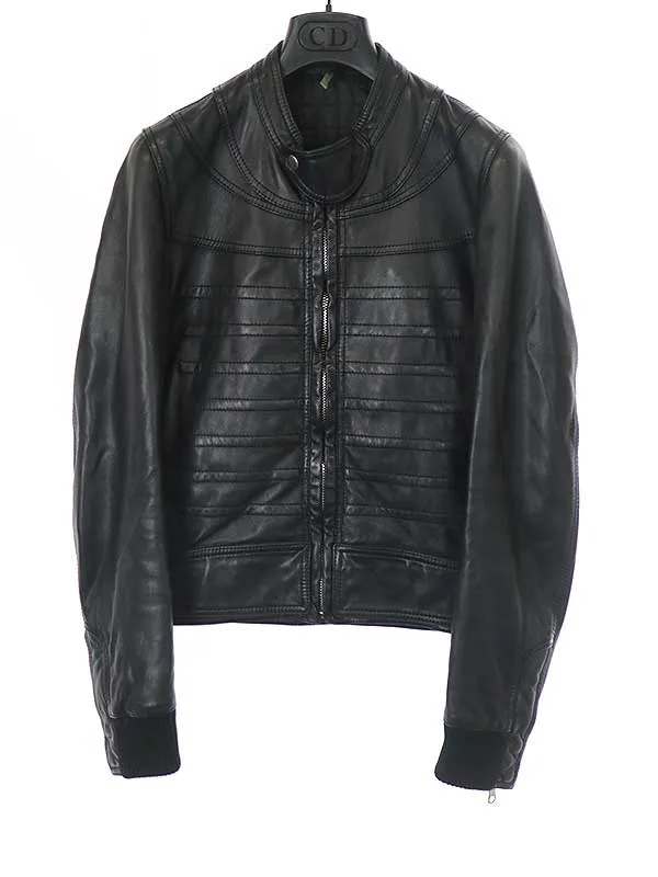 Dior HOMME ディオールオム 08AW ジップアップナポレオンレザーブルゾン ジャケット