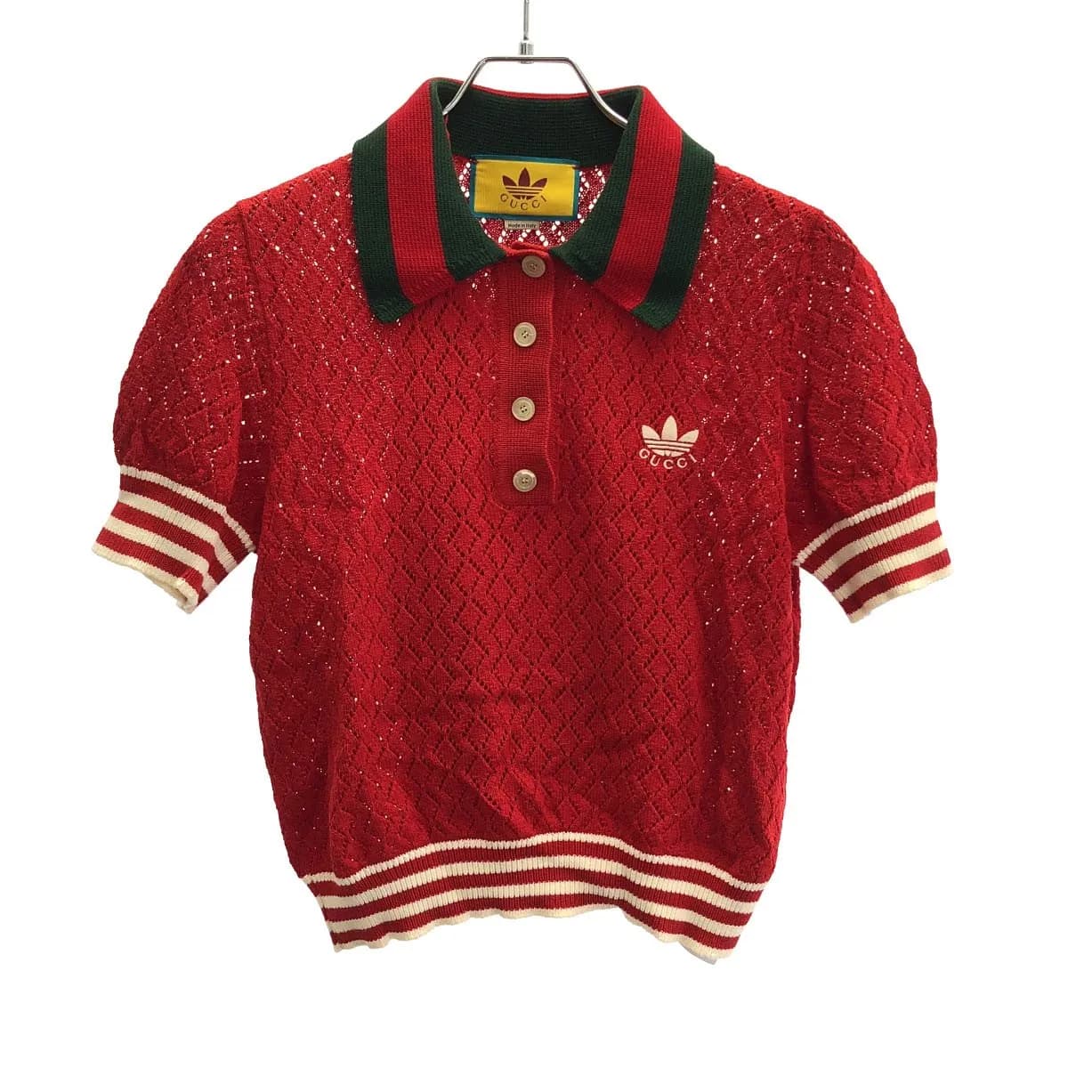 GUCCI グッチ×アディダス ショートスリーブニットポロシャツ