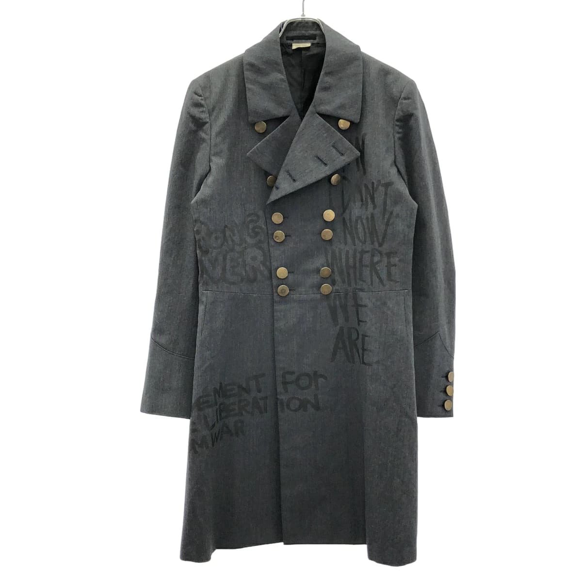 COMME des GARCONS コム デギャルソンオムプリュス 15SS Soldier Of Peace メッセージプリント ロングナポレオンジャケット コート PO-J061