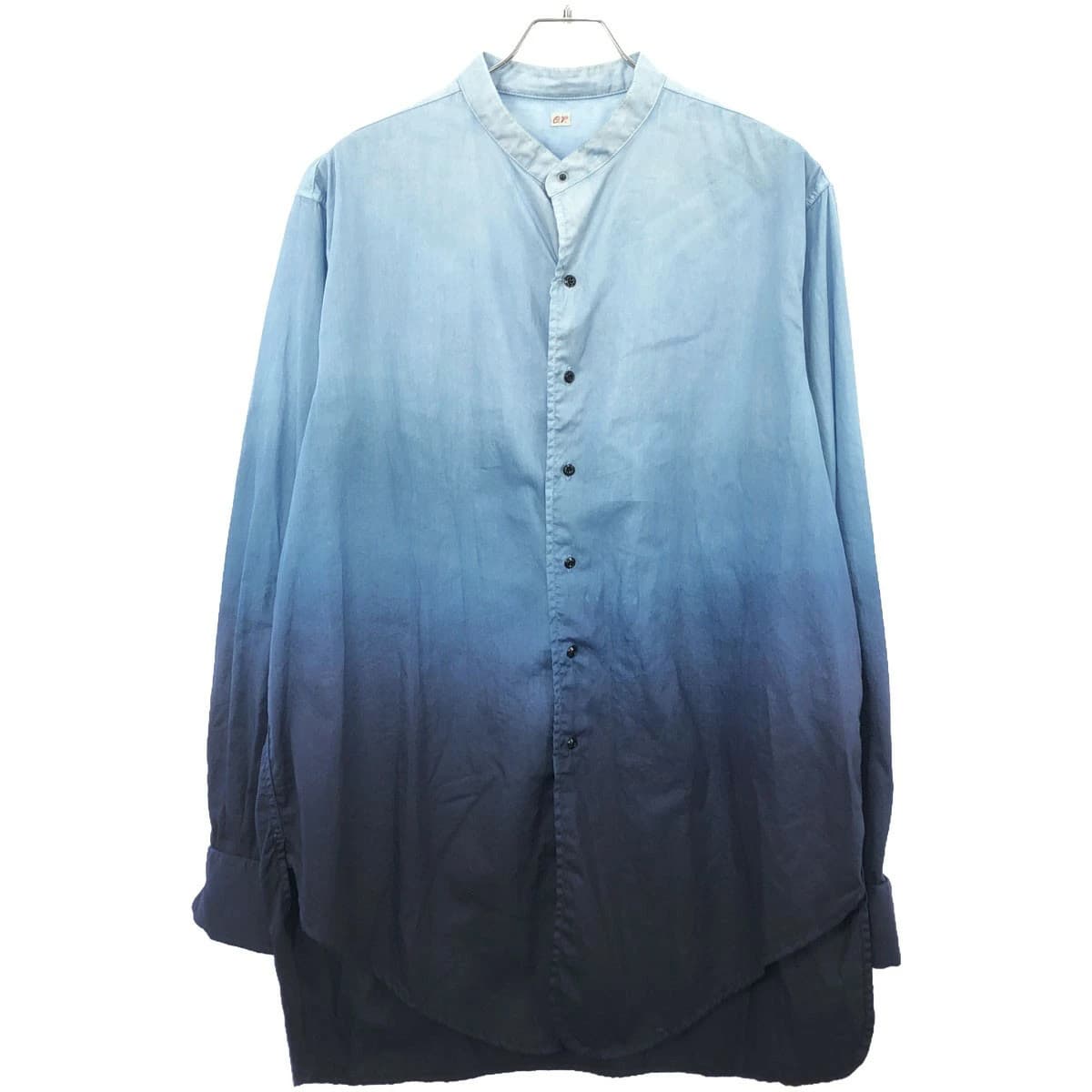 OUTIL ウティ 24SS CHEMISIER SAPOIS インディゴ染めバンドカラーシャツ