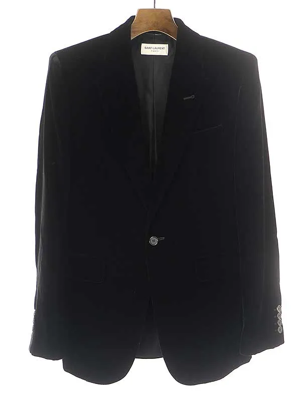 SAINT LAURENT サンローラン パリ 16AW ベルベット1Bテーラードジャケット