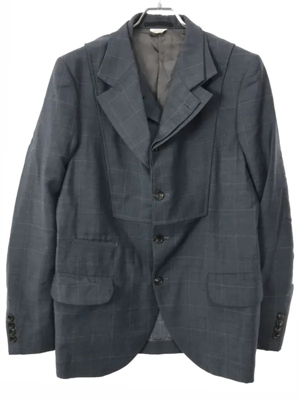 COMME des GARCONS コムデギャルソンオムドゥ 18SS チェック柄レイヤードテーラードジャケット