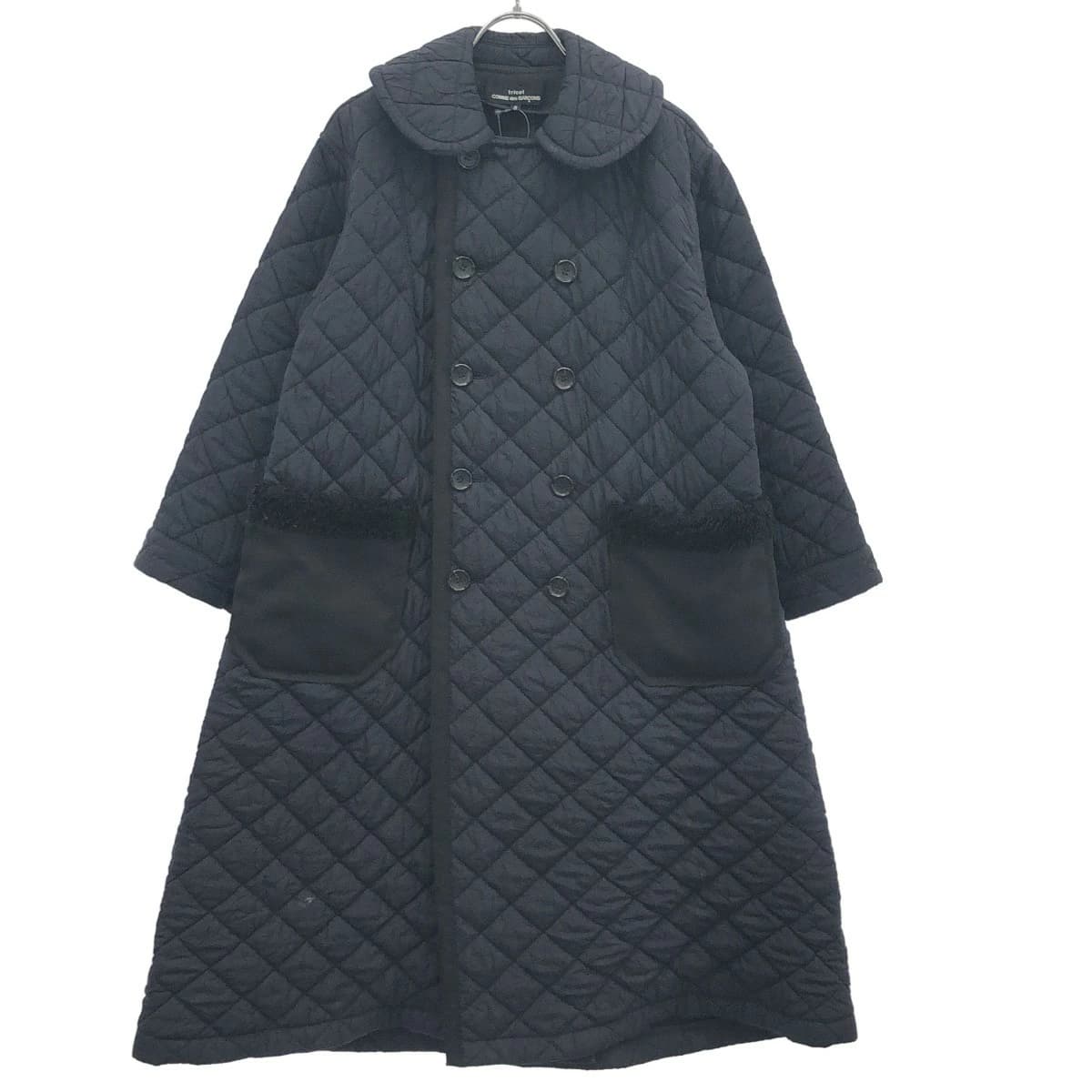 COMME des GARCONS トリココムデギャルソン 18AW ラウンドカラーキルテッドロングコート TB-C019