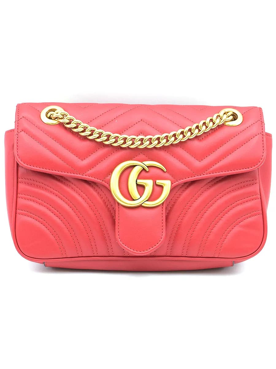 GUCCI グッチ GGマーモント キルティングスモールショルダーバッグ